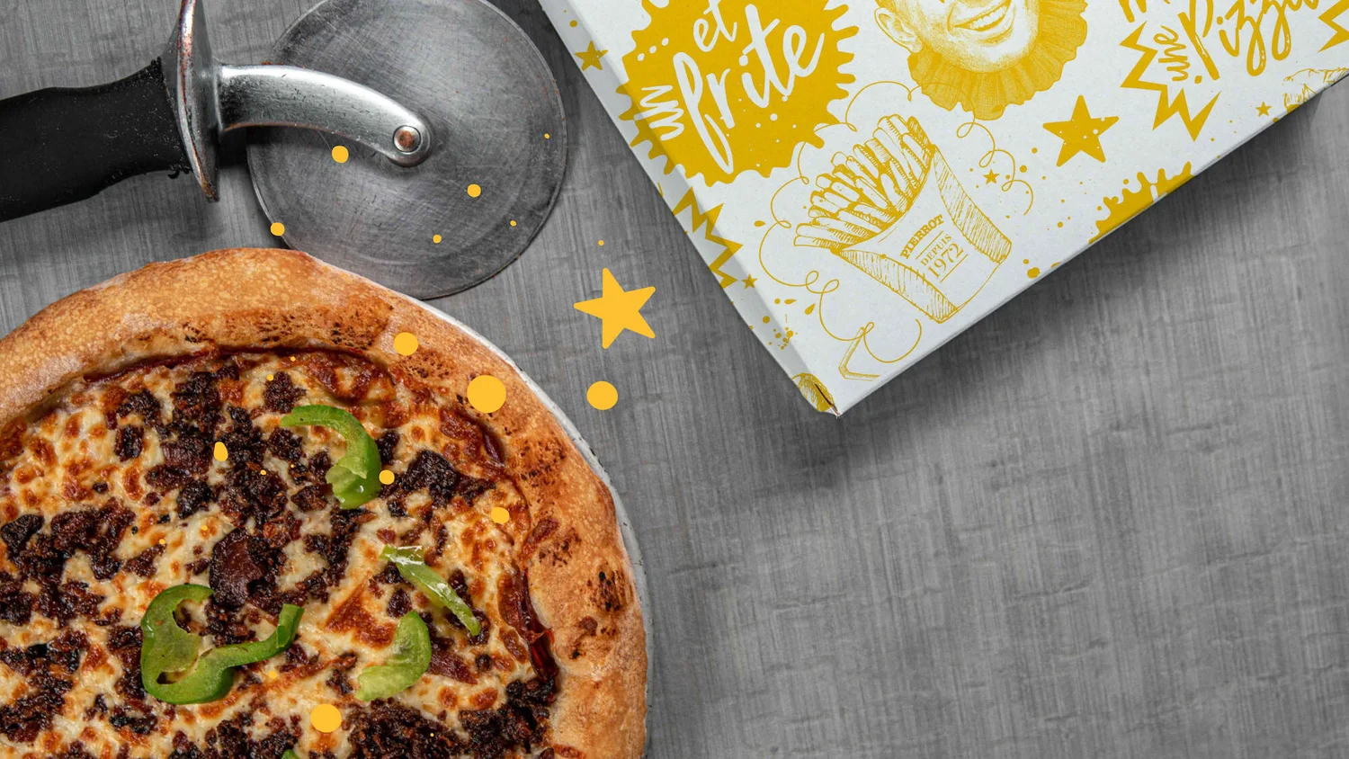 Pizza 14 pouces et frite familiale — Pierrot